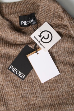 Γυναικείο πουλόβερ Pieces, Μέγεθος L, Χρώμα Καφέ, Τιμή 27,84 €