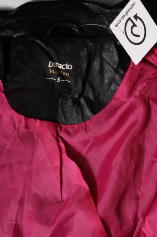 Γυναικείο δερμάτινο μπουφάν Defacto, Μέγεθος S, Χρώμα Μαύρο, Τιμή 22,13 €