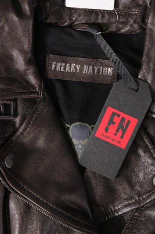 Dámska kožená bunda  Freaky Nation, Veľkosť M, Farba Hnedá, Cena  102,08 €