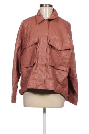 Дамско кожено яке Zara, Размер L, Цвят Розов, Цена 21,75 лв.