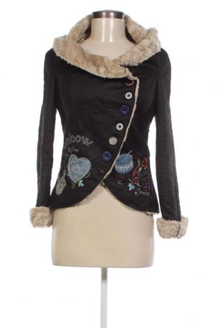 Дамско палто Desigual, Размер S, Цвят Черен, Цена 112,00 лв.