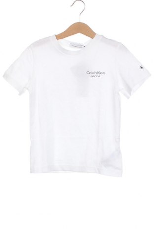 Kinder T-Shirt Calvin Klein Jeans, Größe 5-6y/ 116-122 cm, Farbe Weiß, Preis 27,37 €