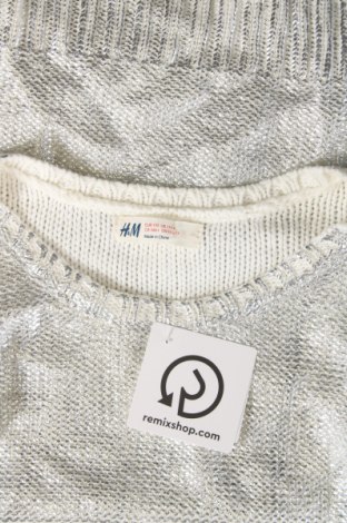 Детски пуловер H&M, Размер 14-15y/ 168-170 см, Цвят Сребрист, Цена 7,00 лв.