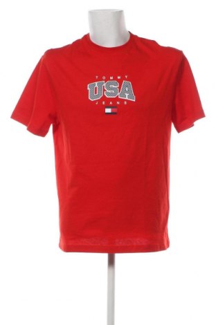 Herren T-Shirt Tommy Jeans, Größe L, Farbe Rot, Preis 31,55 €