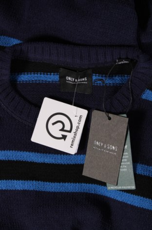 Ανδρικό πουλόβερ Only & Sons, Μέγεθος L, Χρώμα Μπλέ, Τιμή 9,96 €