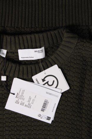 Мъжки пуловер Selected Homme, Размер L, Цвят Зелен, Цена 68,00 лв.