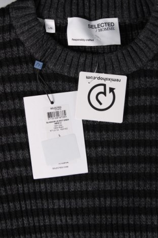 Мъжки пуловер Selected Homme, Размер L, Цвят Сив, Цена 18,36 лв.