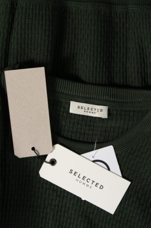 Мъжки пуловер Selected Homme, Размер L, Цвят Зелен, Цена 27,88 лв.