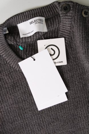Мъжки пуловер Selected Homme, Размер L, Цвят Сив, Цена 34,00 лв.