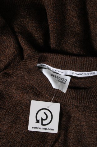 Мъжки пуловер Selected Homme, Размер L, Цвят Кафяв, Цена 23,80 лв.