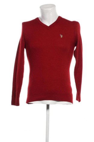 Мъжки пуловер U.S. Polo Assn., Размер L, Цвят Червен, Цена 22,00 лв.