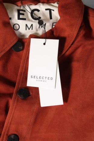 Pánska kožená bunda  Selected Homme, Veľkosť L, Farba Oranžová, Cena  158,66 €