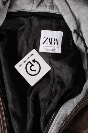 Pánska kožená bunda  Zara, Veľkosť L, Farba Hnedá, Cena  13,15 €