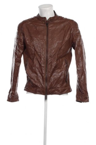 Мъжко кожено яке Zara Man, Размер XL, Цвят Кафяв, Цена 24,65 лв.