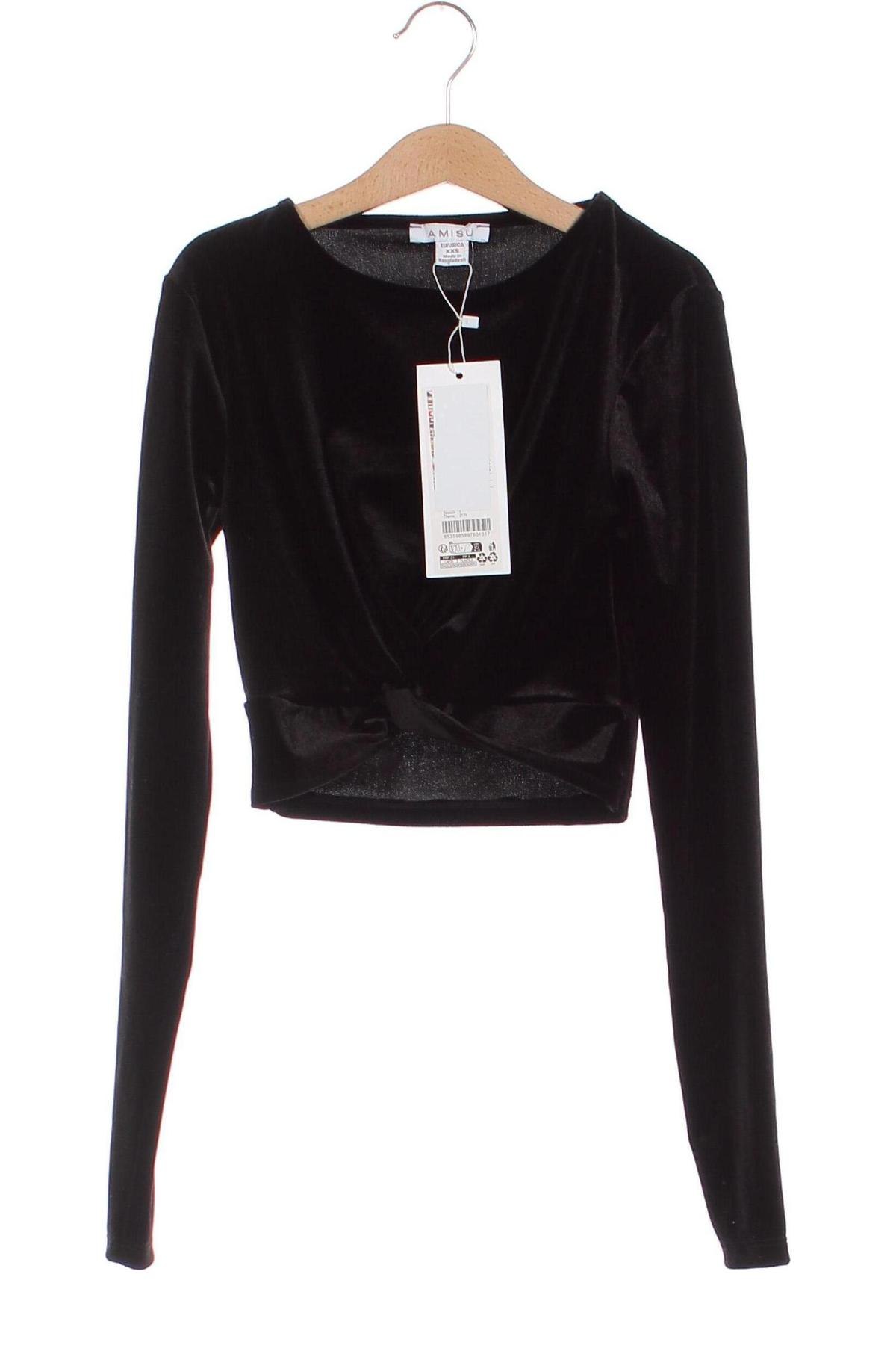 Дамска блуза Amisu, Размер XXS, Цвят Черен, Цена 5,57 лв.