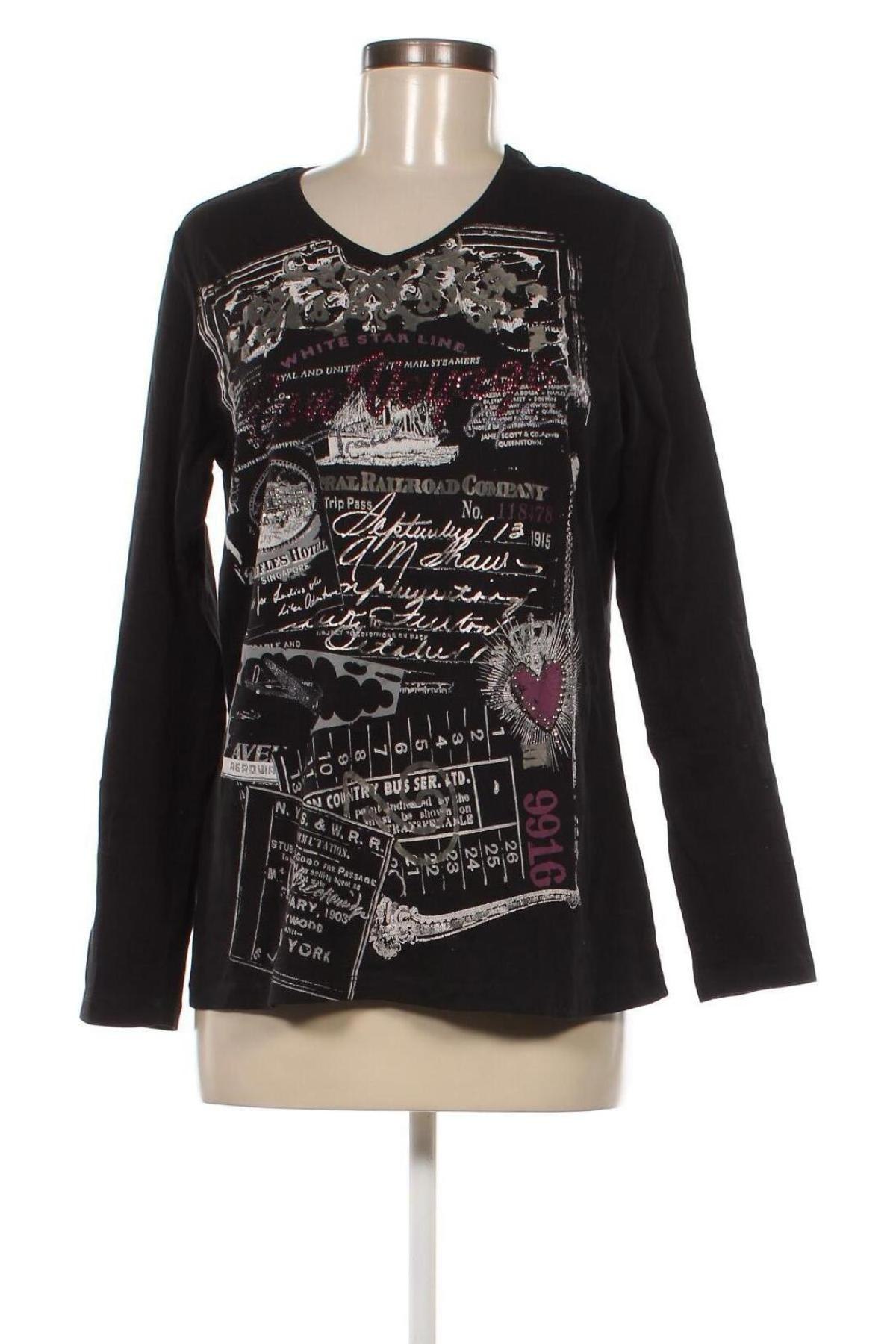 Γυναικεία μπλούζα G.W., Μέγεθος L, Χρώμα Μαύρο, Τιμή 3,36 €