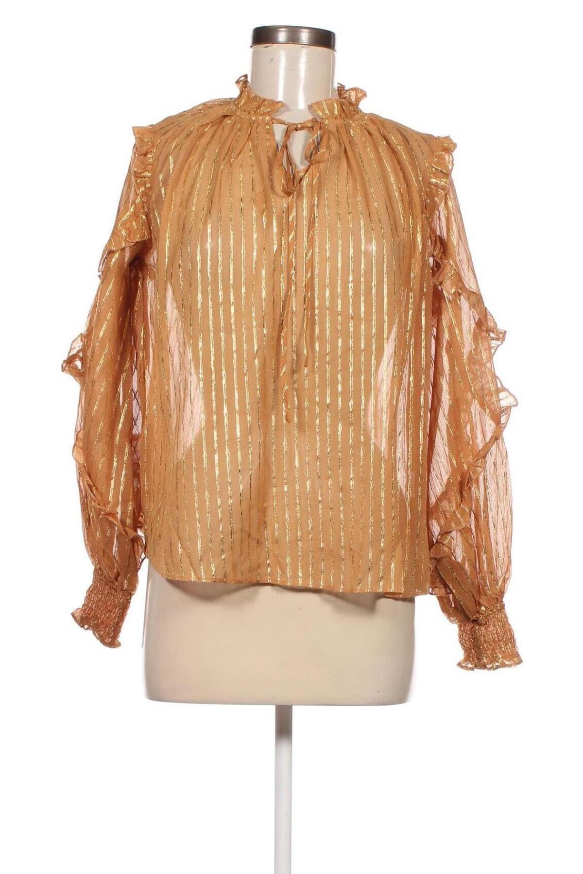 Дамска блуза SHEIN, Размер XS, Цвят Кафяв, Цена 4,56 лв.