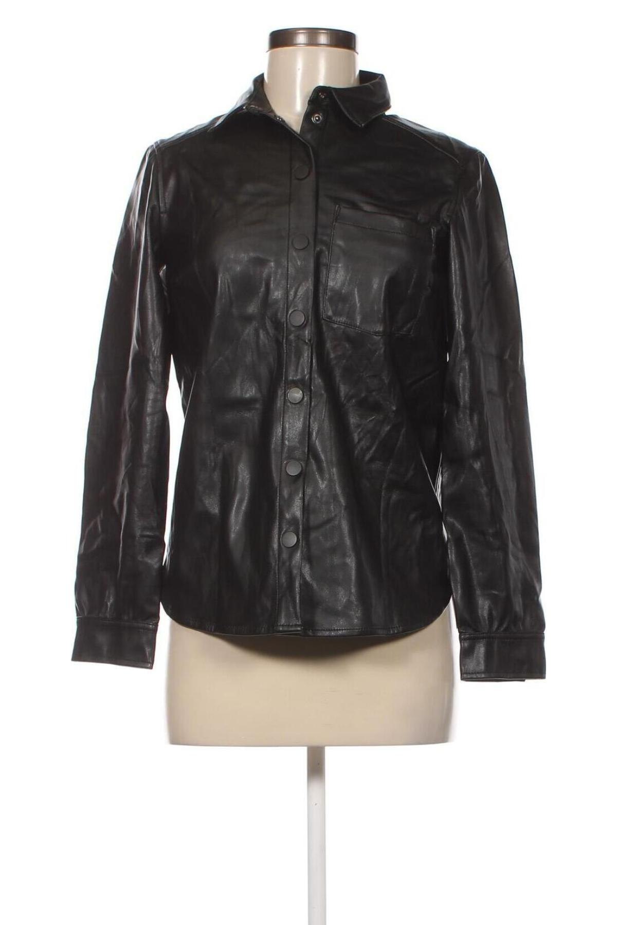 Γυναικείο δερμάτινο πουκάμισο H&M Divided, Μέγεθος XXS, Χρώμα Μαύρο, Τιμή 5,72 €