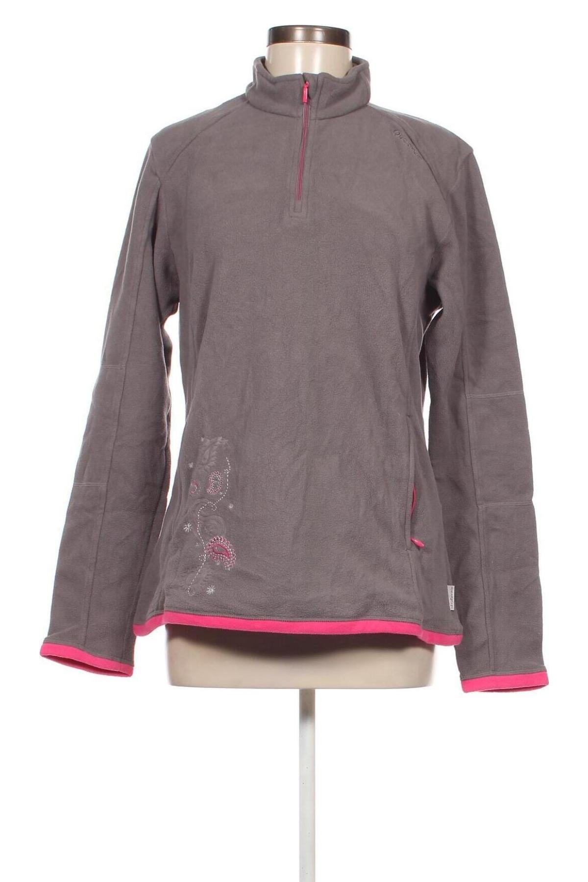 Дамска поларена блуза Decathlon, Размер XL, Цвят Сив, Цена 23,00 лв.
