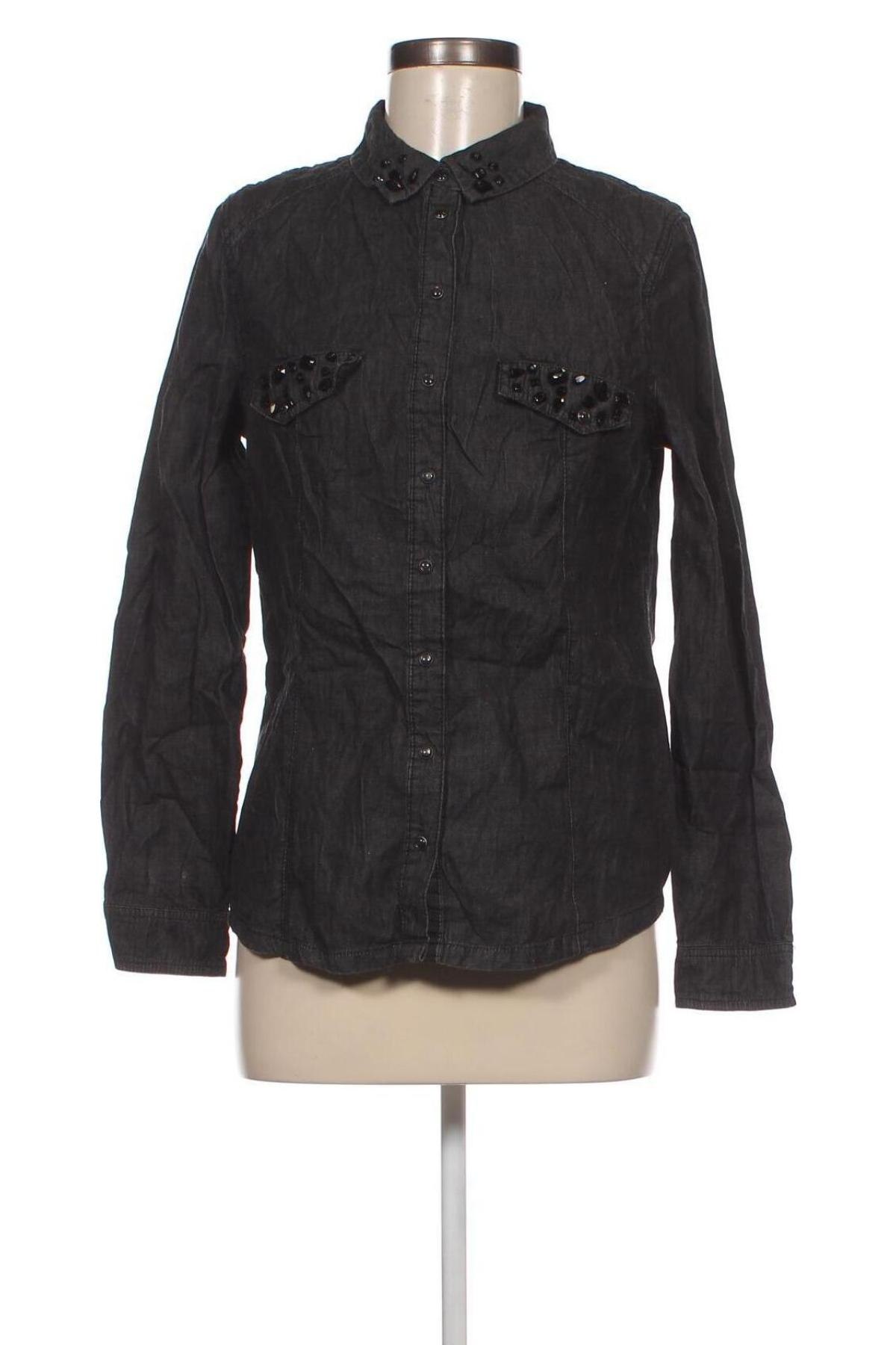 Γυναικείο πουκάμισο Camaieu, Μέγεθος M, Χρώμα Γκρί, Τιμή 2,32 €