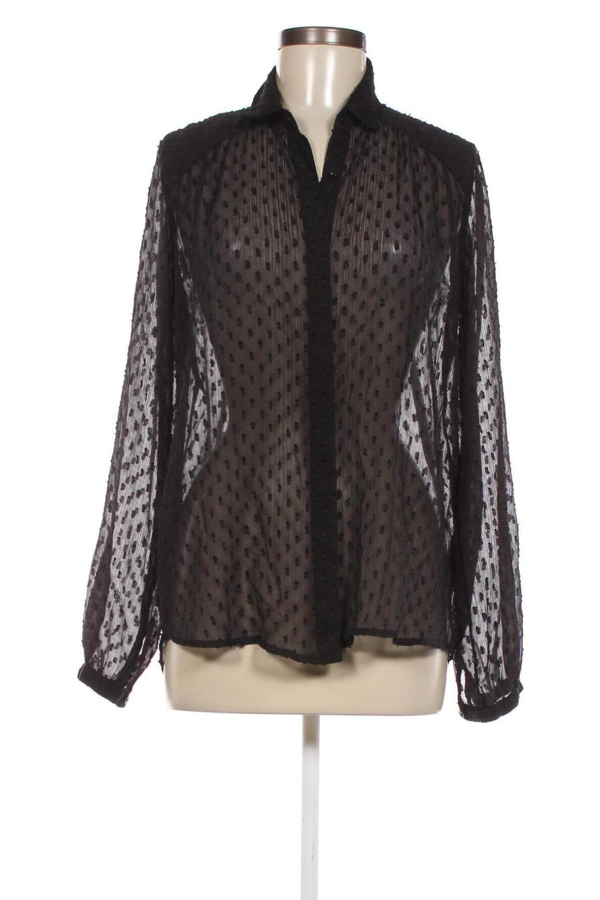 Γυναικείο πουκάμισο Gina Tricot, Μέγεθος M, Χρώμα Μαύρο, Τιμή 1,76 €