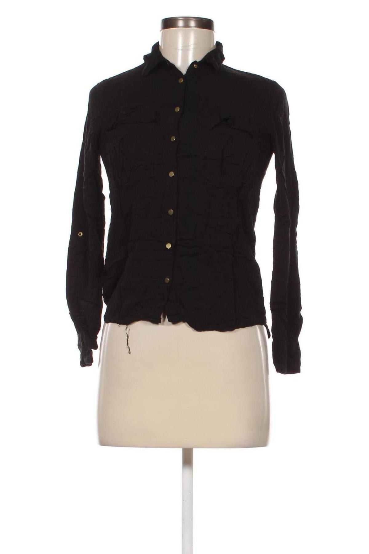 Γυναικείο πουκάμισο Sinsay, Μέγεθος XS, Χρώμα Μαύρο, Τιμή 2,32 €