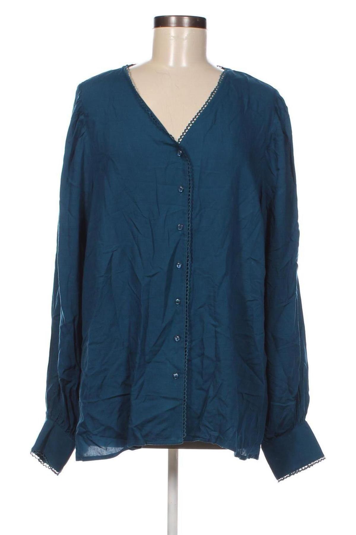 Γυναικείο πουκάμισο Zizzi, Μέγεθος XL, Χρώμα Μπλέ, Τιμή 14,72 €