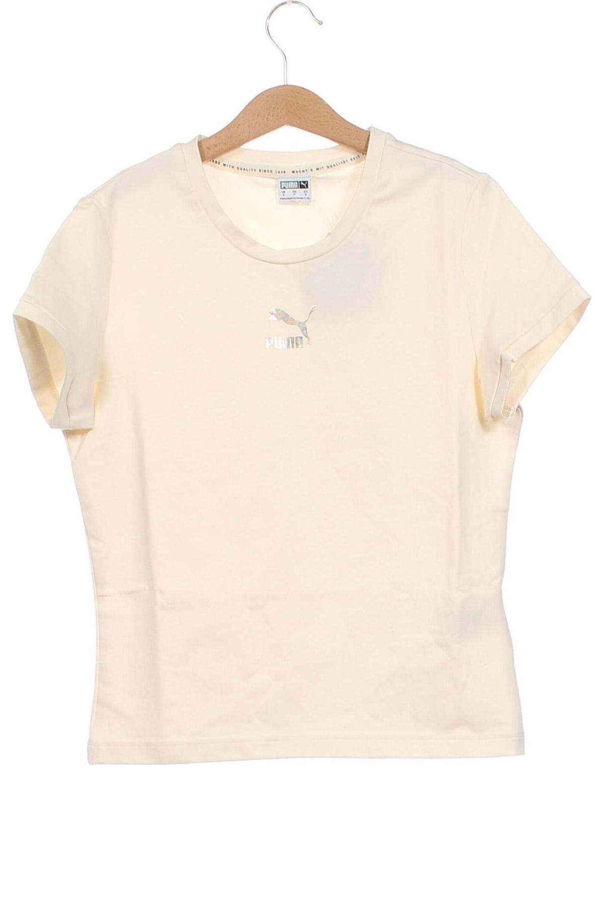 Γυναικείο t-shirt PUMA, Μέγεθος S, Χρώμα  Μπέζ, Τιμή 21,83 €