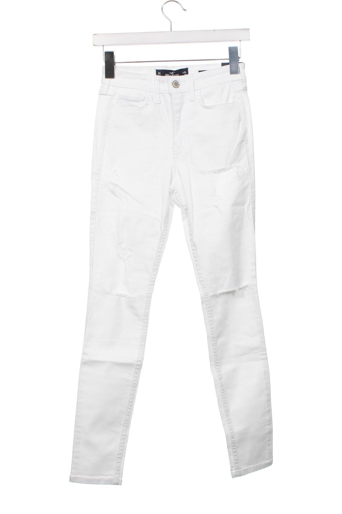 Damskie jeansy Hollister, Rozmiar XS, Kolor Biały, Cena 231,89 zł