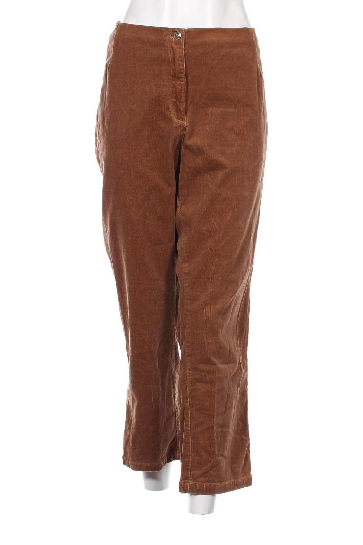 Pantaloni de velvet de femei Helena Vera, Mărime 3XL, Culoare Maro, Preț 28,62 Lei