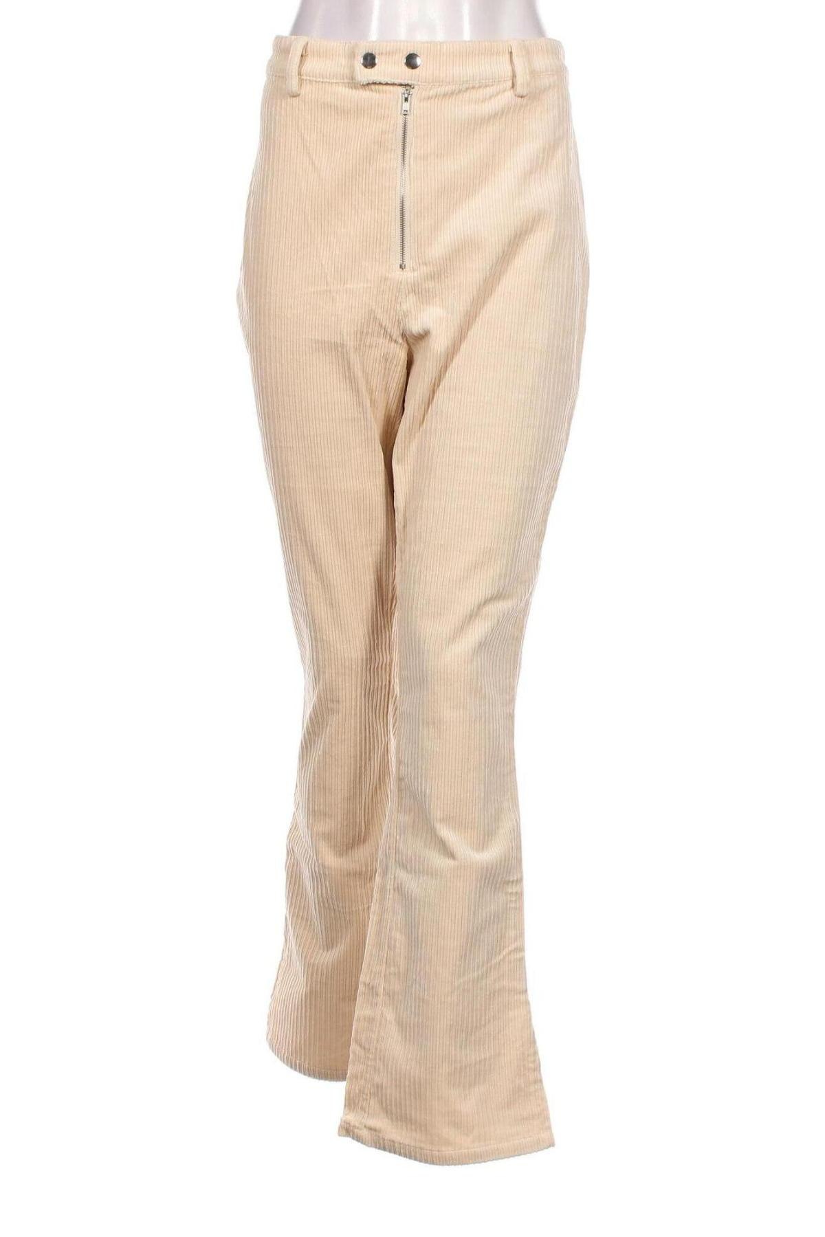 Pantaloni de velvet de femei Nly Trend, Mărime L, Culoare Bej, Preț 36,32 Lei