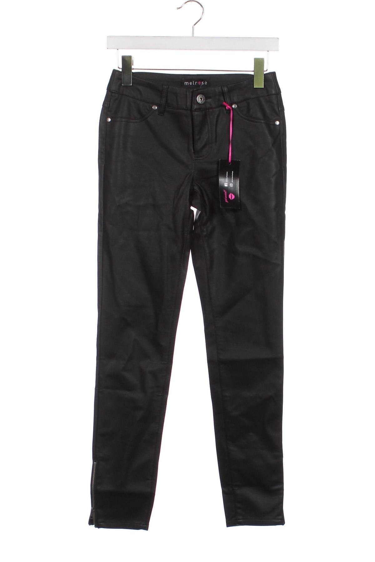 Γυναικείο παντελόνι δερμάτινο Melrose, Μέγεθος XXS, Χρώμα Μαύρο, Τιμή 9,01 €