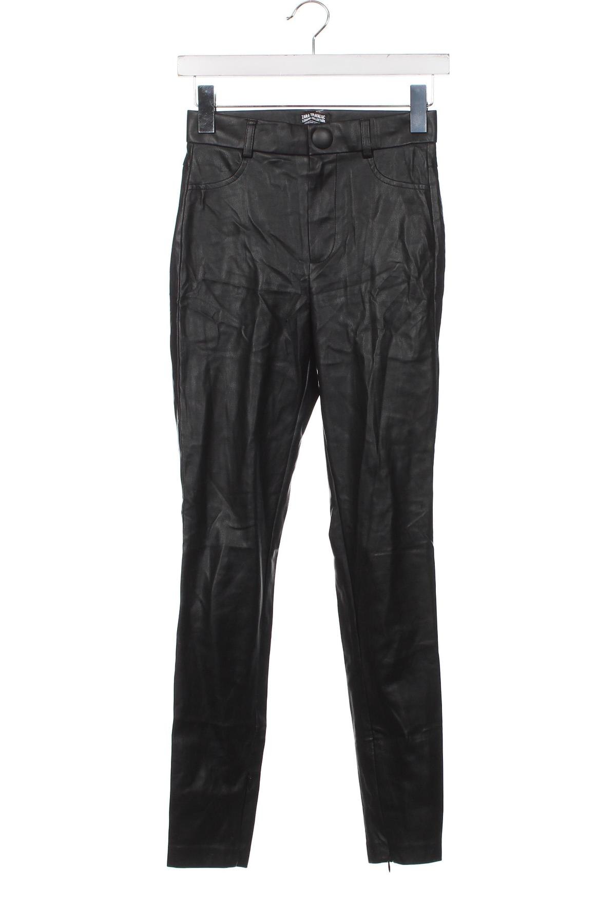Dámské kožené kalhoty  Zara Trafaluc, Velikost XS, Barva Černá, Cena  319,00 Kč
