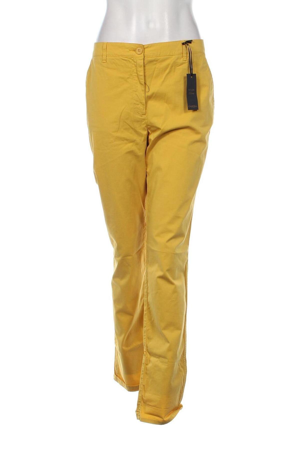 Γυναικείο παντελόνι Caroll, Μέγεθος L, Χρώμα Κίτρινο, Τιμή 33,87 €