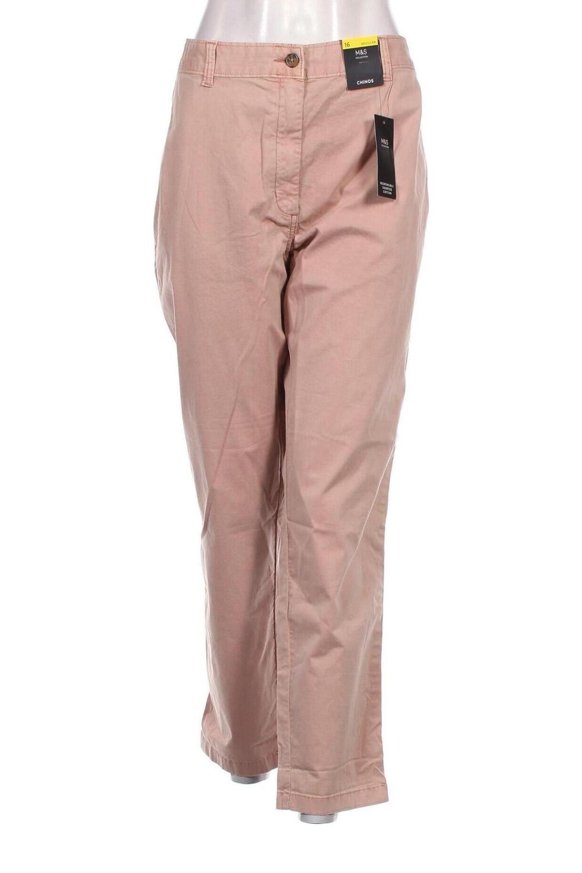 Damskie spodnie Marks & Spencer, Rozmiar XL, Kolor Popielaty róż, Cena 143,93 zł