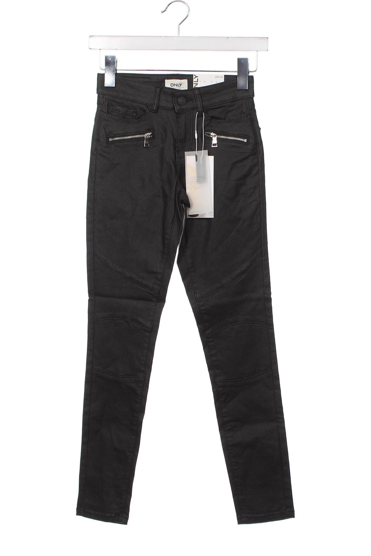 Дамски панталон ONLY, Размер XXS, Цвят Черен, Цена 16,74 лв.