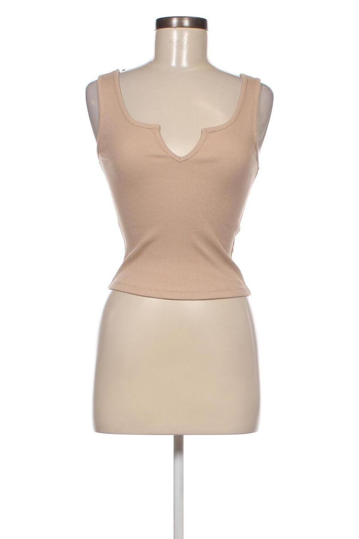 Γυναικείο αμάνικο μπλουζάκι Tally Weijl, Μέγεθος L, Χρώμα  Μπέζ, Τιμή 4,22 €