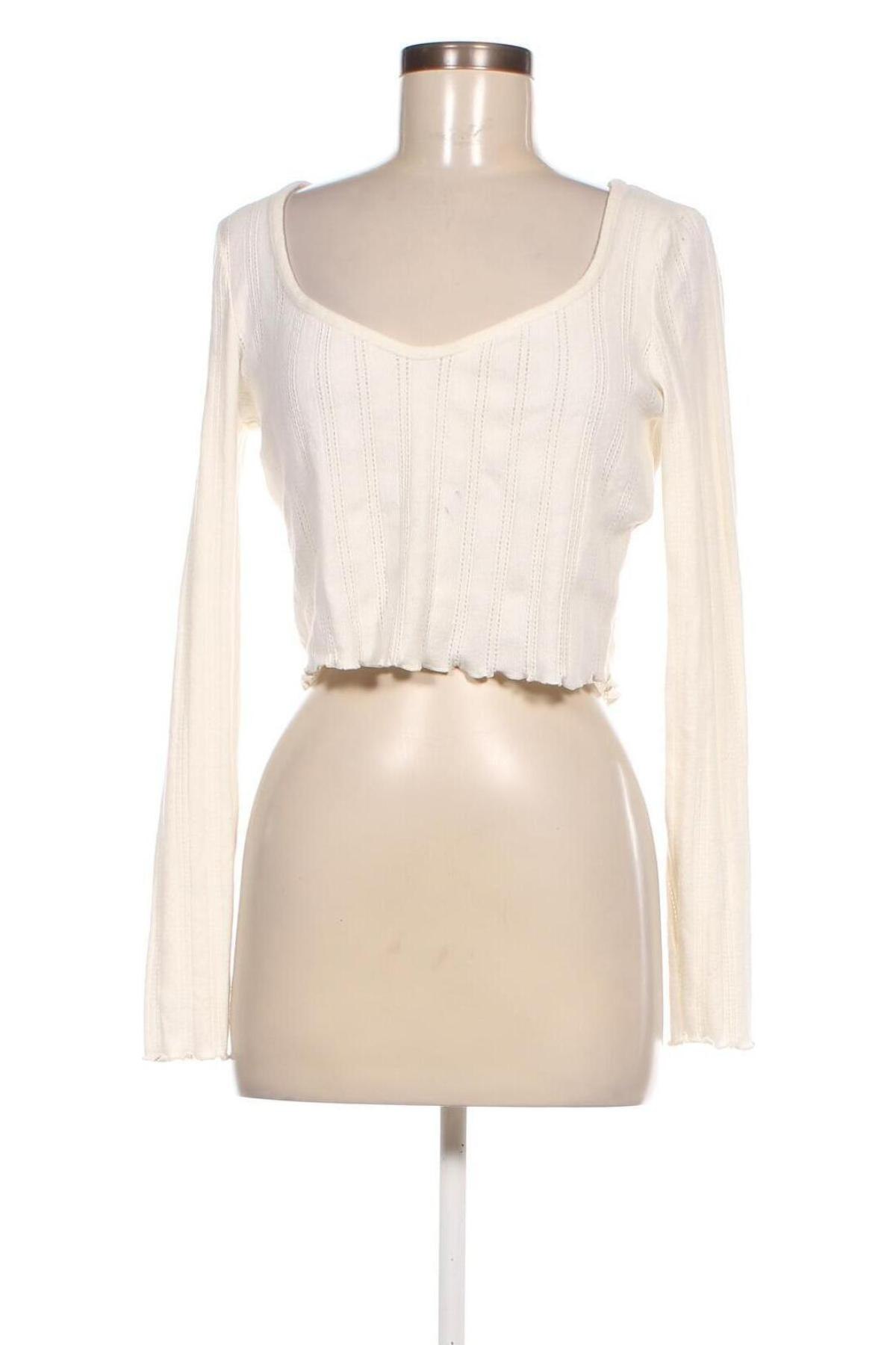 Γυναικείο πουλόβερ Bershka, Μέγεθος L, Χρώμα Λευκό, Τιμή 12,09 €