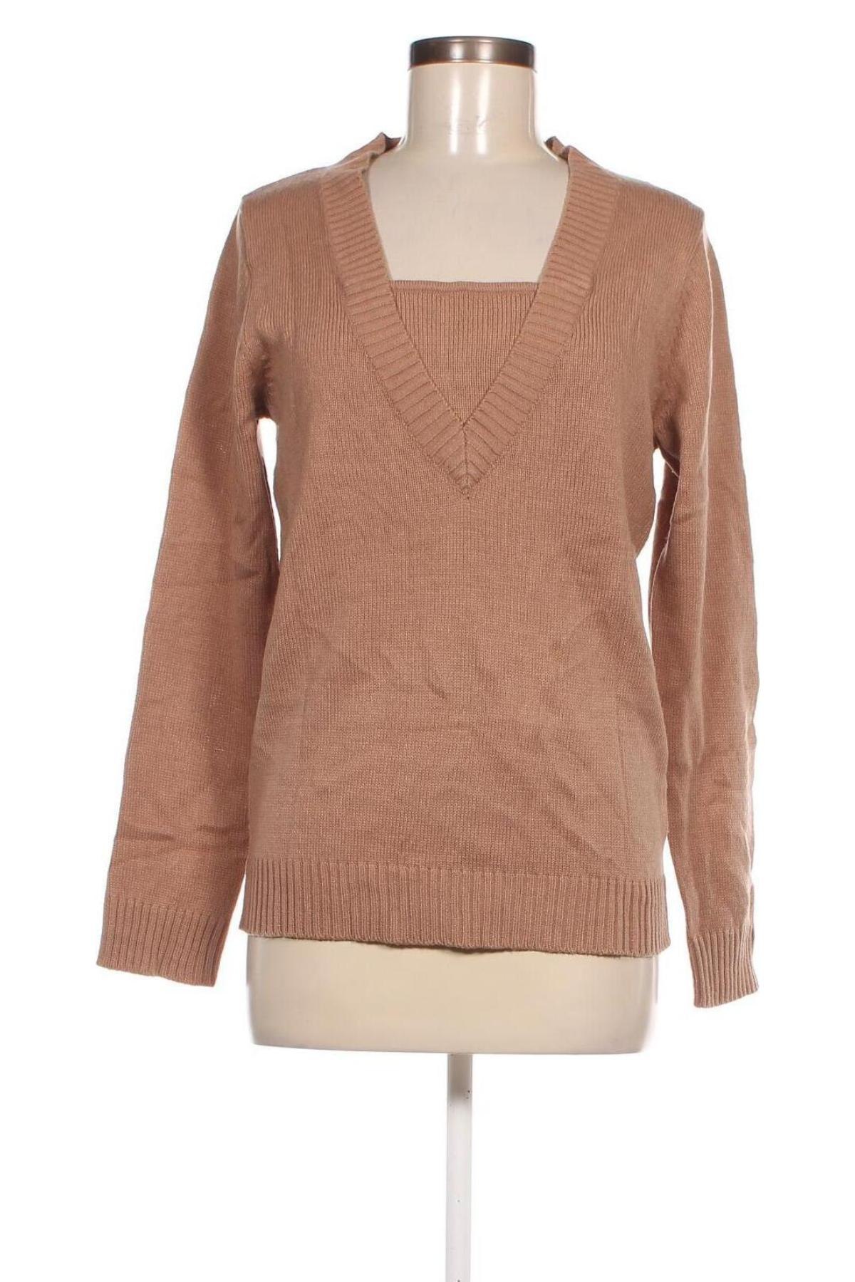 Дамски пуловер Mia Linea, Размер M, Цвят Бежов, Цена 7,25 лв.