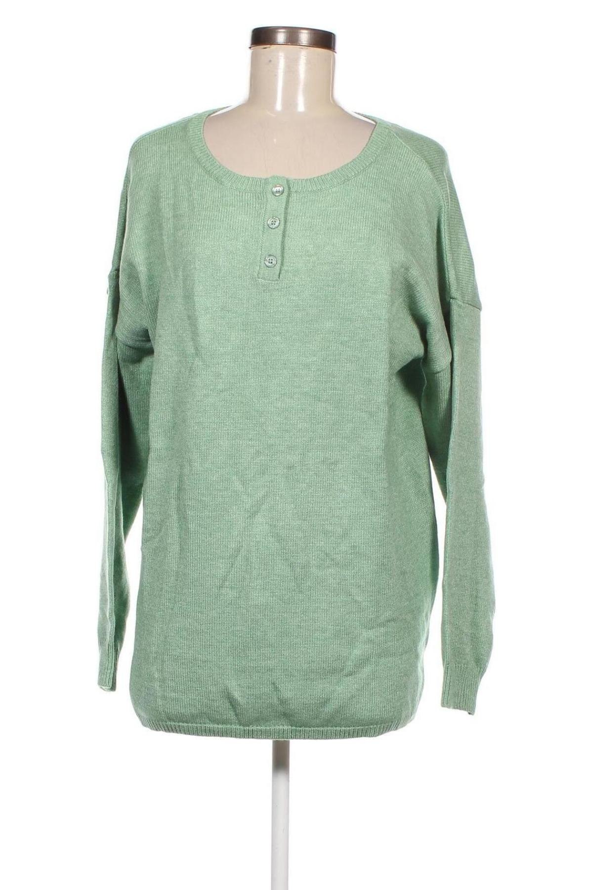 Дамски пуловер Sheego, Размер M, Цвят Зелен, Цена 21,75 лв.