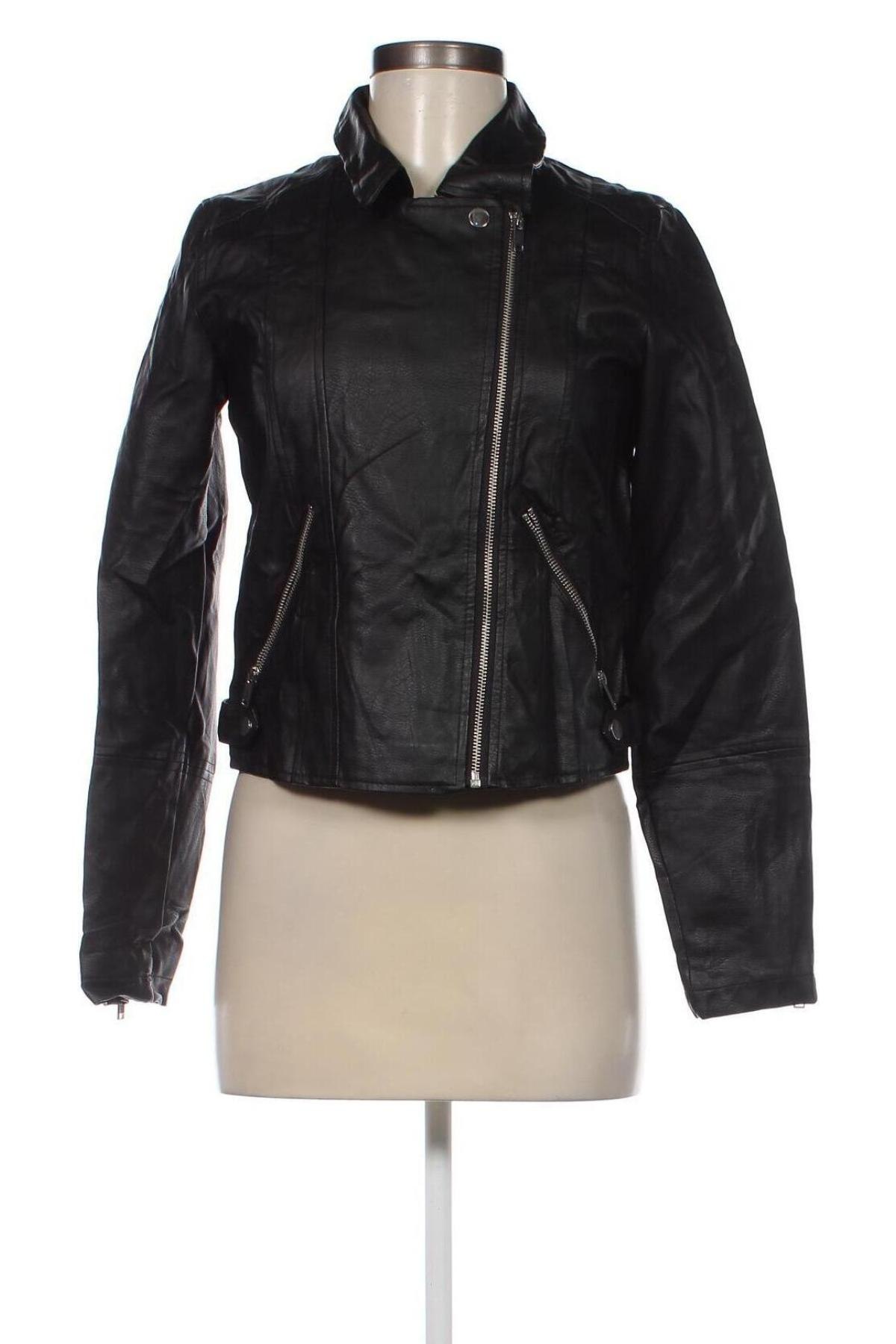Dámská kožená bunda  Gina Tricot, Velikost S, Barva Černá, Cena  351,00 Kč