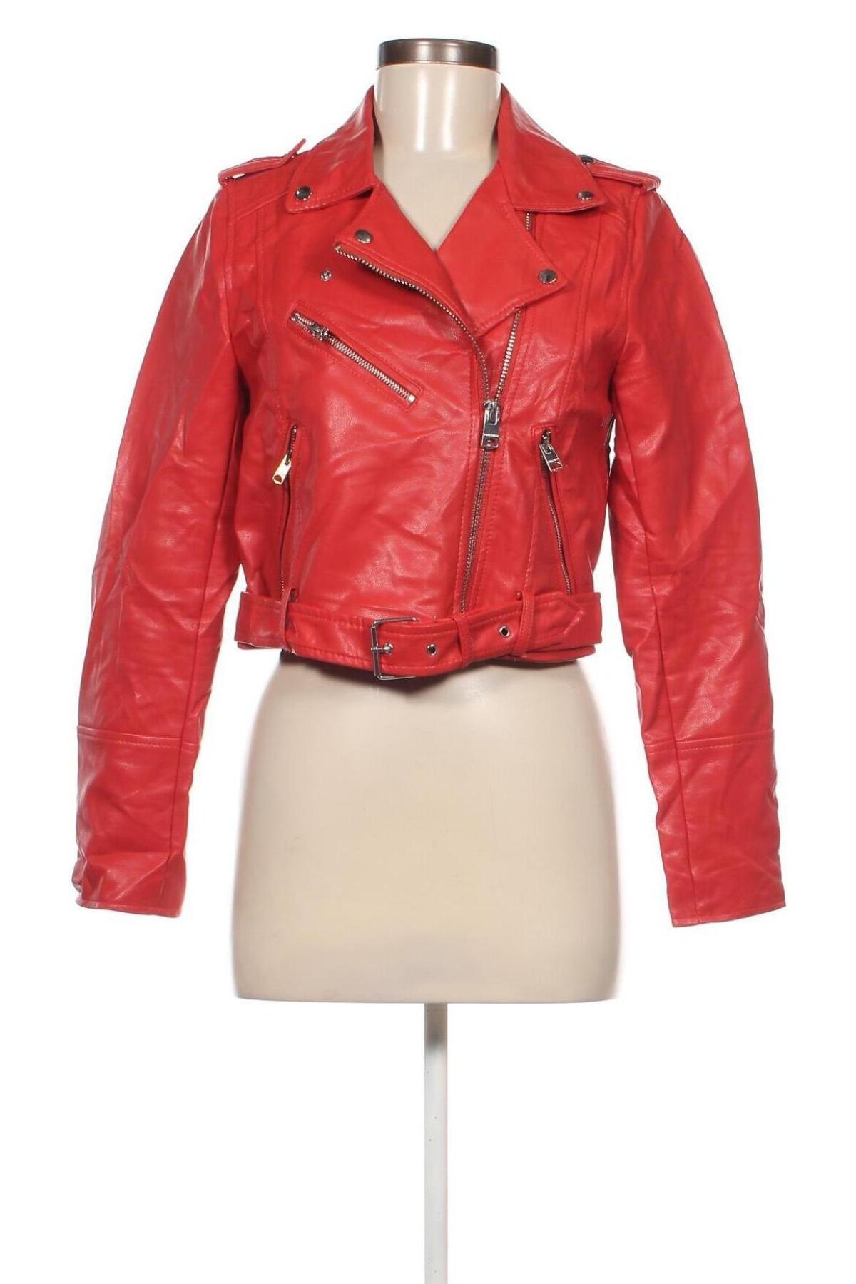Dámska kožená bunda  Pull&Bear, Veľkosť M, Farba Červená, Cena  15,28 €