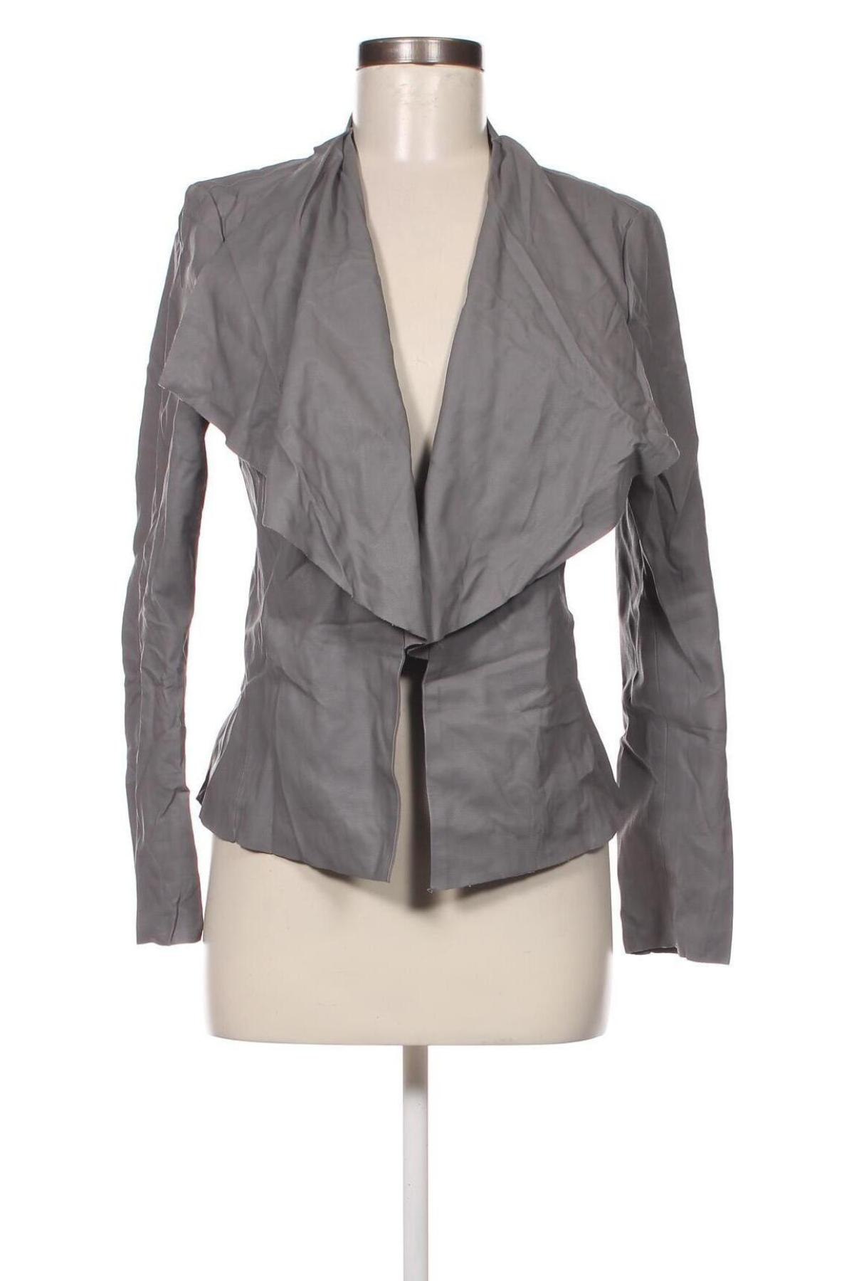 Γυναικείο δερμάτινο μπουφάν Zara, Μέγεθος L, Χρώμα Γκρί, Τιμή 14,35 €
