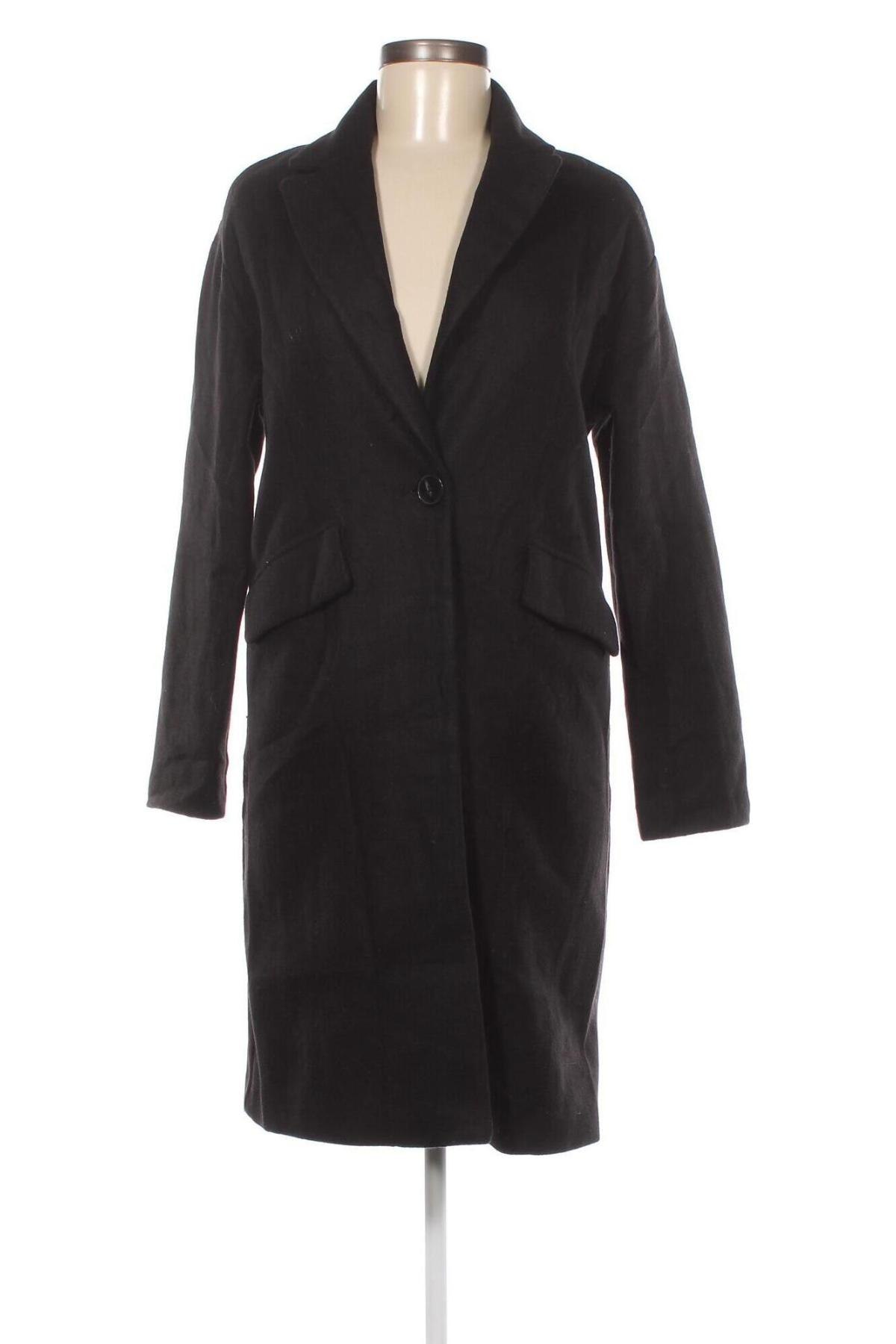 Palton de femei Bershka, Mărime XS, Culoare Negru, Preț 52,80 Lei