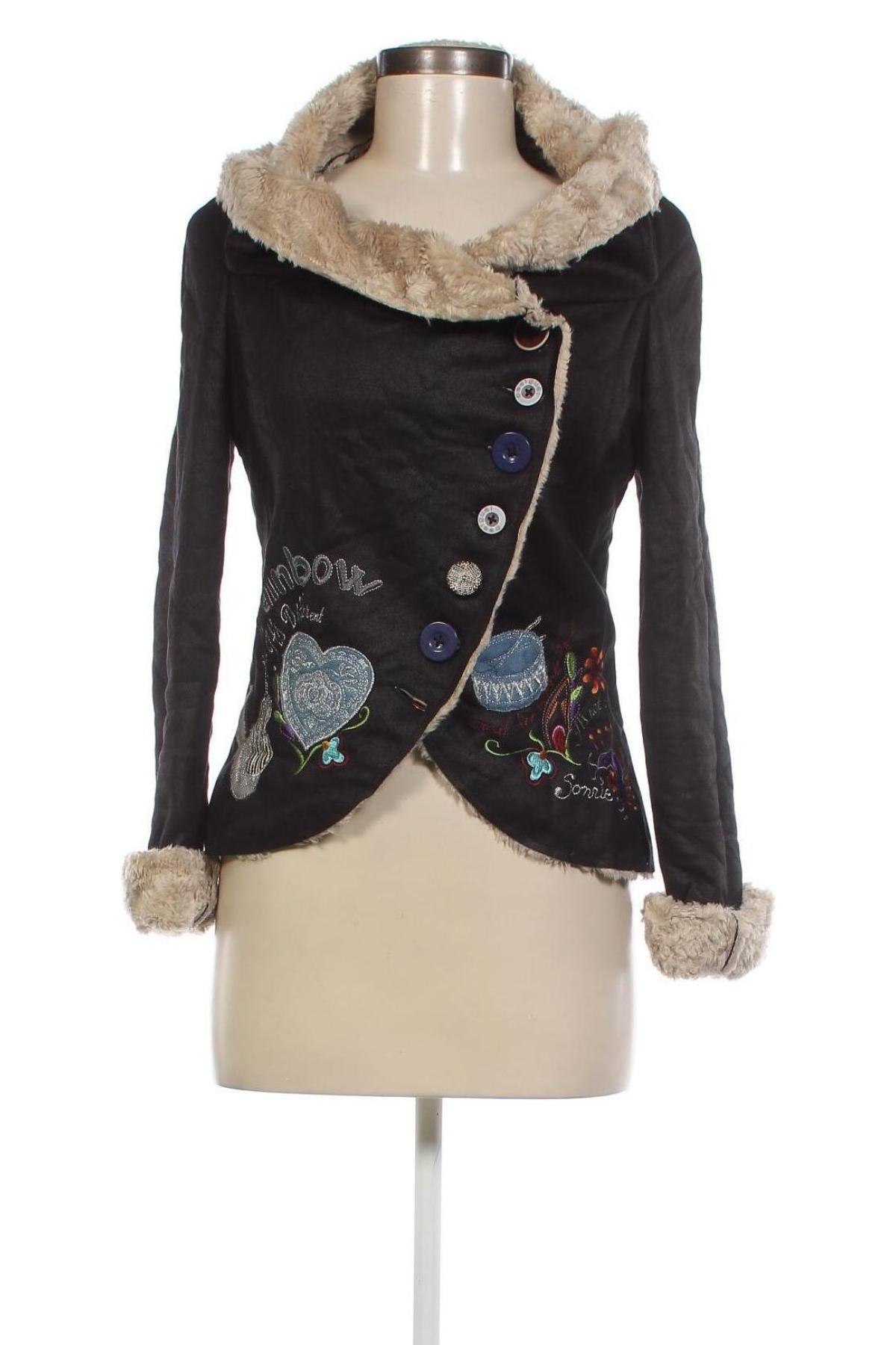 Γυναικείο παλτό Desigual, Μέγεθος S, Χρώμα Μαύρο, Τιμή 69,28 €