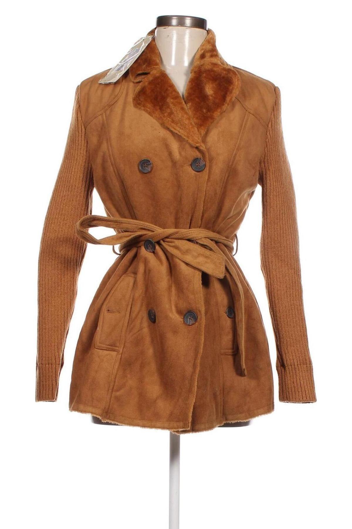 Дамско палто Roosevelt, Размер L, Цвят Кафяв, Цена 143,09 лв.
