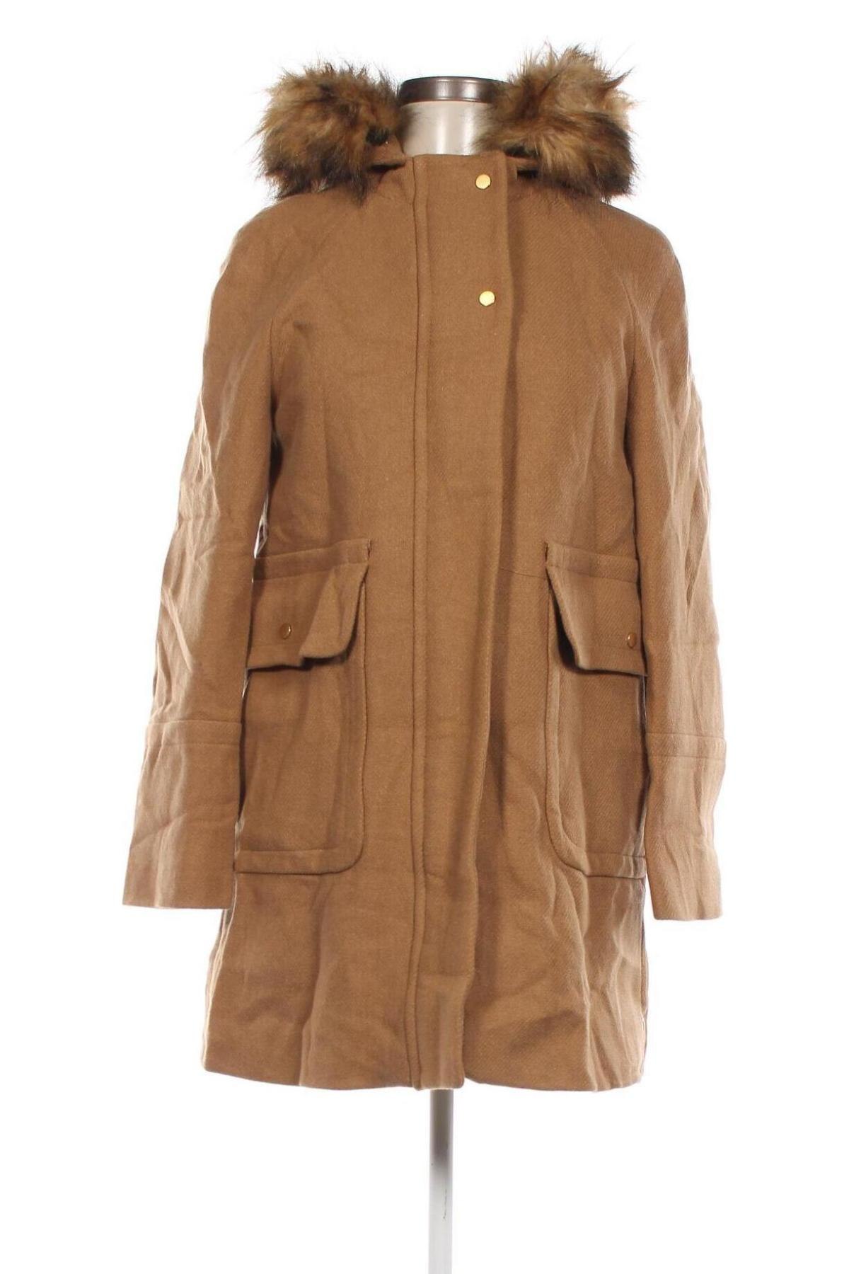 Дамско палто Zara, Размер XS, Цвят Кафяв, Цена 49,00 лв.