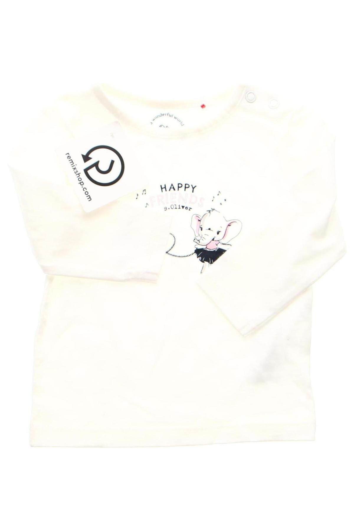 Παιδική μπλούζα S.Oliver, Μέγεθος 2-3m/ 56-62 εκ., Χρώμα Λευκό, Τιμή 14,85 €