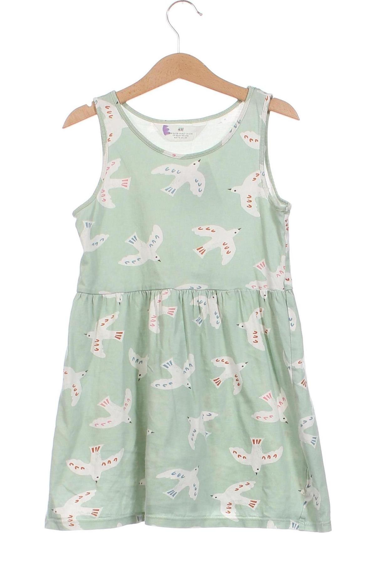 Детска рокля H&M, Размер 6-7y/ 122-128 см, Цвят Зелен, Цена 10,58 лв.