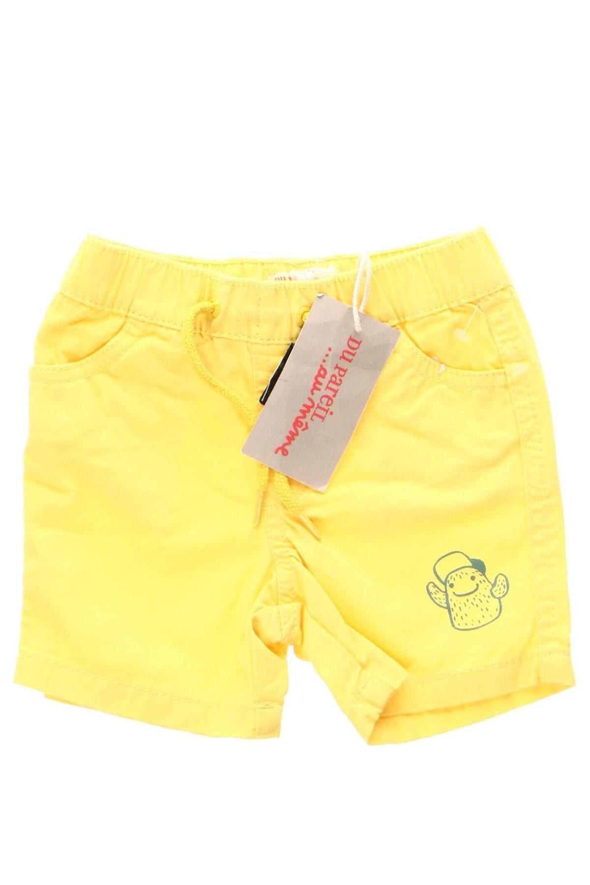 Pantaloni scurți pentru copii Du Pareil Au Meme, Mărime 3-6m/ 62-68 cm, Culoare Galben, Preț 31,31 Lei